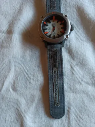 Reloj Caballero Vintage Gris Naranja