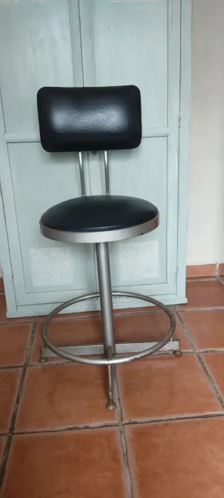 Silla Industrial Vintage Cuero y Metal