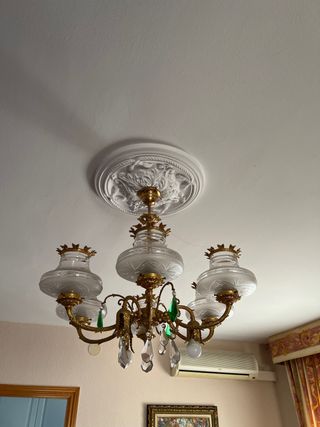 Lámpara de techo vintage dorada