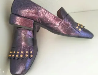 Zapatos Wonders Mujer Talla 42 Morado/Dorado