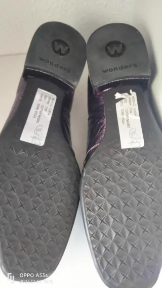 Zapatos Wonders Mujer Talla 42 Morado/Dorado