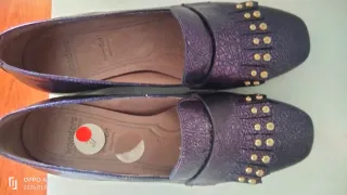 Zapatos Wonders Mujer Talla 42 Morado/Dorado