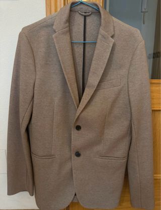 Blazer Zara Pata De Gallo Hombre Marrón