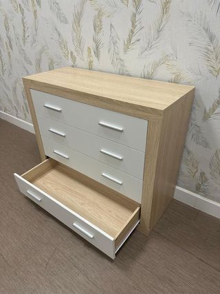 Conjunto dormitorio madera y blanco- Envio gratis