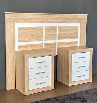 Conjunto dormitorio madera y blanco- Envio gratis