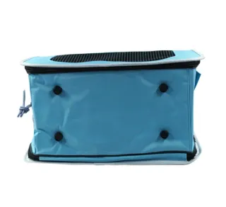 Transportín para mascotas azul y blanco