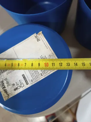 3 Maceteros Metálicos Azules Ikea