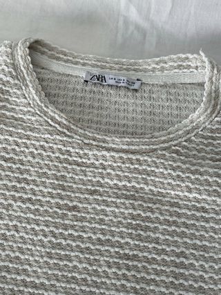 Camiseta Zara algodón beige