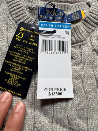 Suéter Polo Ralph Lauren Gris Talla S