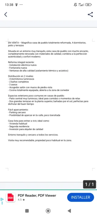 Casa de pueblo renovada