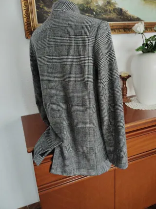 Chaquetón Zara Cuadros Talla M