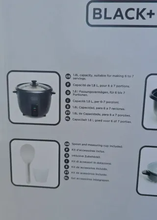 Arrocera Black & Decker 700W 1.8L