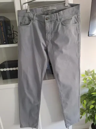Pantalón Gabardina Algodón Gris