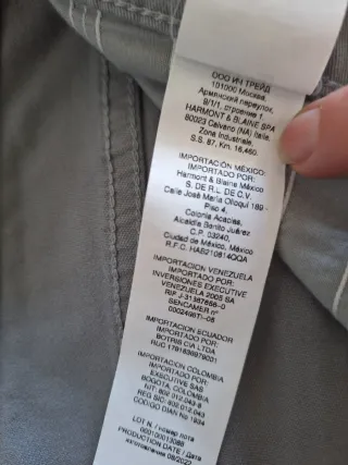 Pantalón Gabardina Algodón Gris