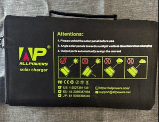 Panel Solar Plegable Portátil Alpowers 100w SP 012