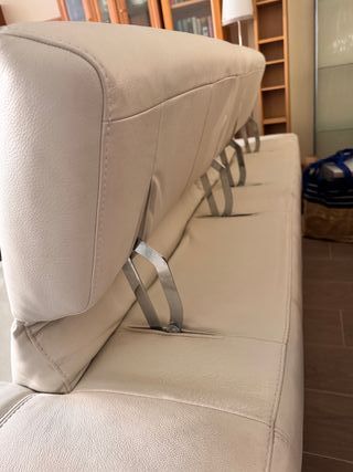 Sofá Natuzzi Piel 2 Plazas Cabeceros Elevables