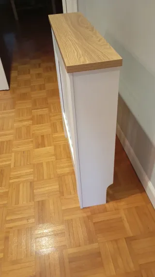 Mueble Radiador Roble y Blanco