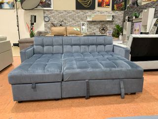 Sofá Cama Kris 210 Terciopelo Gris