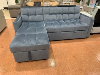 Sofá Cama Kris 210 Terciopelo Gris