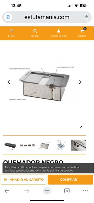 Quemador Bioetanol Ruby Fires Negro