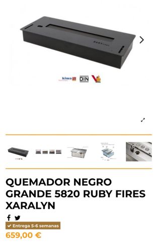 Quemador Bioetanol Ruby Fires Negro