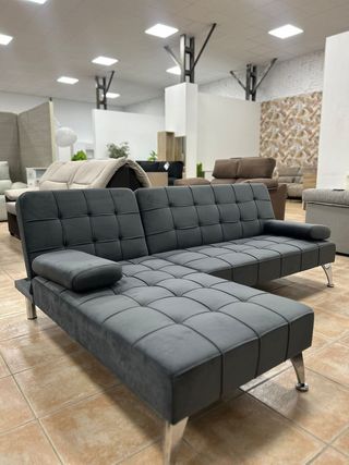 Sofá cama chaiselongue nuevo gris MODERNO