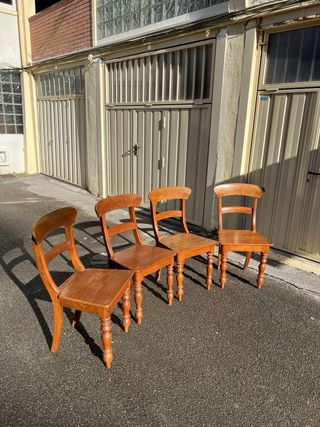 Pack 4 Sillas de Madera Marrón