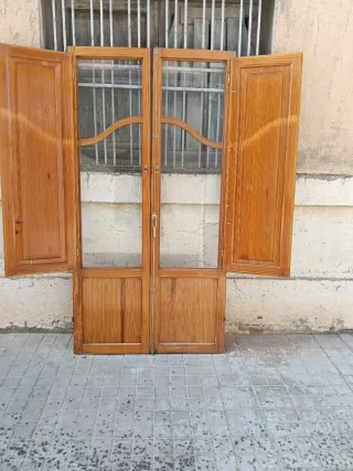 Puertas balconeras de pino - Sin marco