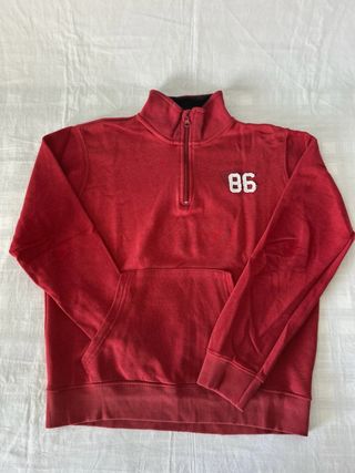 Pullover rojo 1/4 cremallera Zara