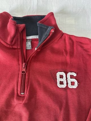 Pullover rojo 1/4 cremallera Zara