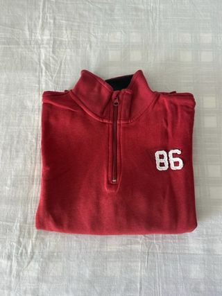Pullover rojo 1/4 cremallera Zara
