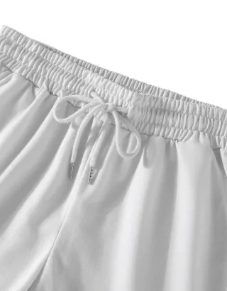 Pantalón deportivo ancho blanco