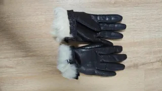 Guantes de piel mujer negros/marrones
