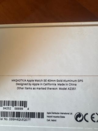 Apple Watch SE 40mm Oro + dos correas