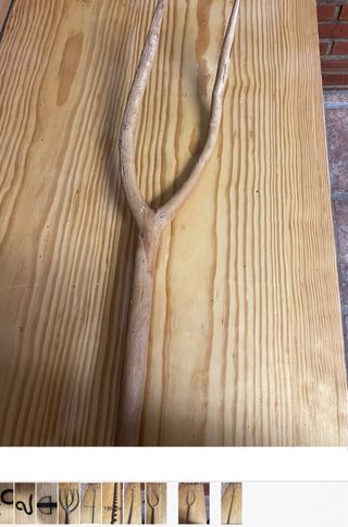 Horquillos  de madera 168 y 150 cm. Hechos a mano.