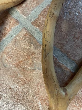 Horquillos  de madera 168 y 150 cm. Hechos a mano.