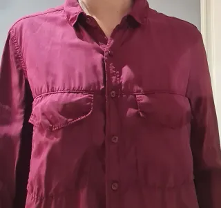 Camisa burdeos manga larga