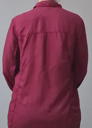 Camisa burdeos manga larga