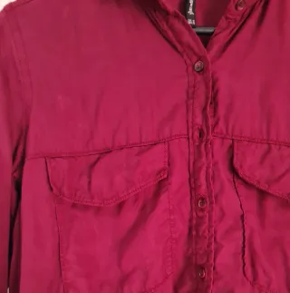 Camisa burdeos manga larga