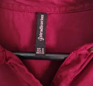 Camisa burdeos manga larga