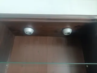 Vitrina de madera con puertas de cristal