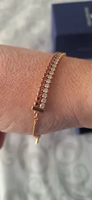 Pulsera Swarovski Oro Rosa y Rosa