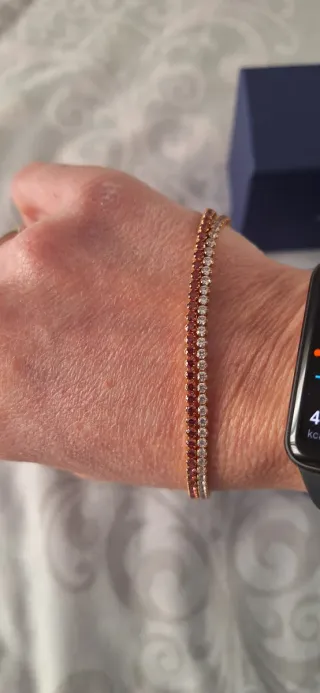 Pulsera Swarovski Oro Rosa y Rosa