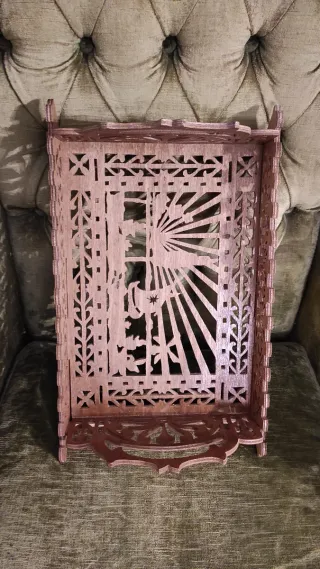 Vassoio legno traforato a mano