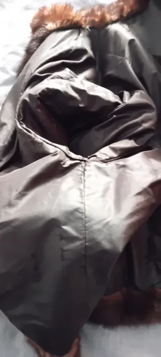 Chaquetón vintage pelo marrón oscuro