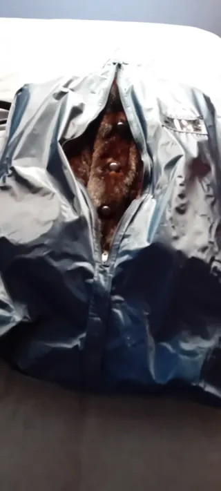 Chaquetón vintage pelo marrón oscuro