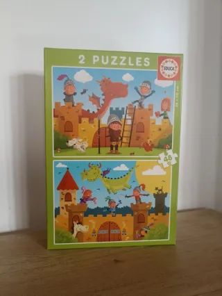 2 Puzzles Educa Dragones y Caballeros