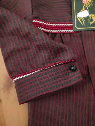 Blusón fiesta ETERNAL rayas rojo y negro