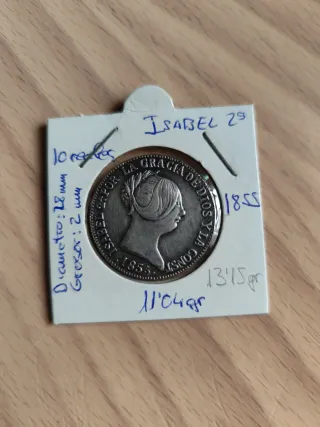 10 Reales Isabel II 1855 (Falsa de Época)