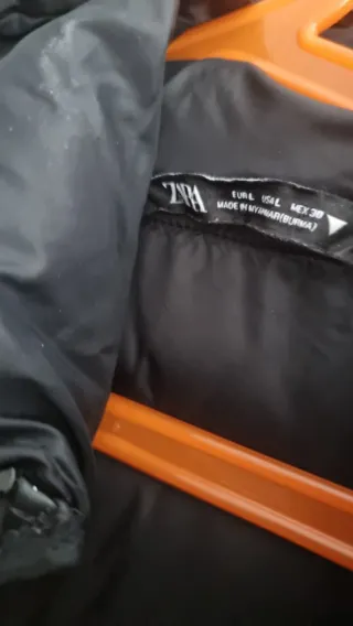 Plumas largo Zara negro